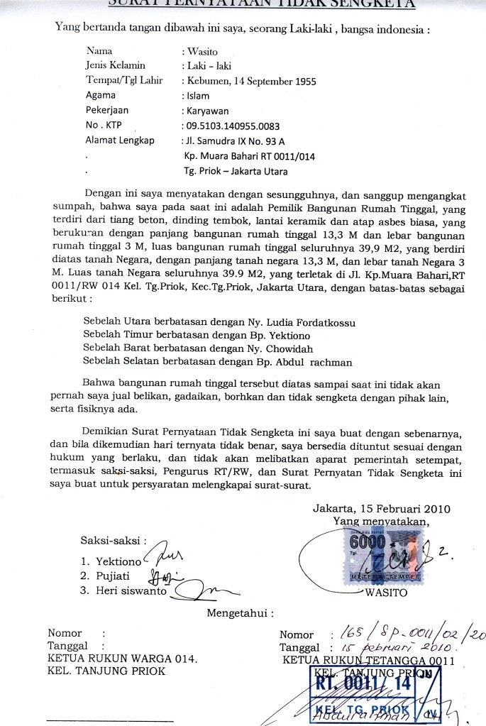 Contoh Surat Penting Warga  info-MASYARAKAT'11